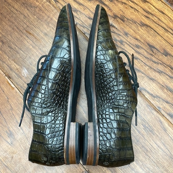 Ecco croc embossed leather pointed toe shoes - Picture 10 of 13